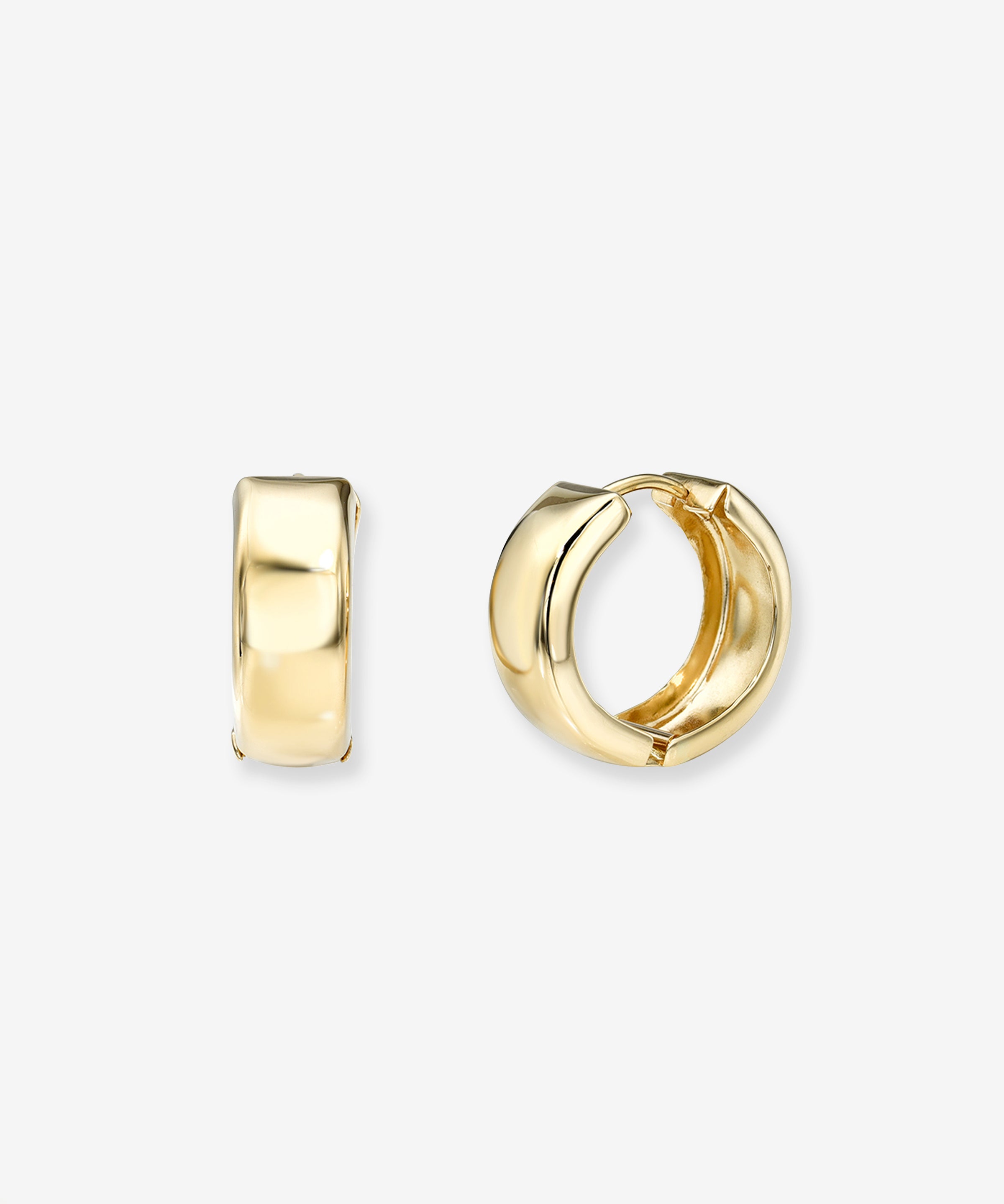 14k Gold Medium Bubbled Flat Hoop Earrings Hoops & Huggies Zoe Lev Jewelry
