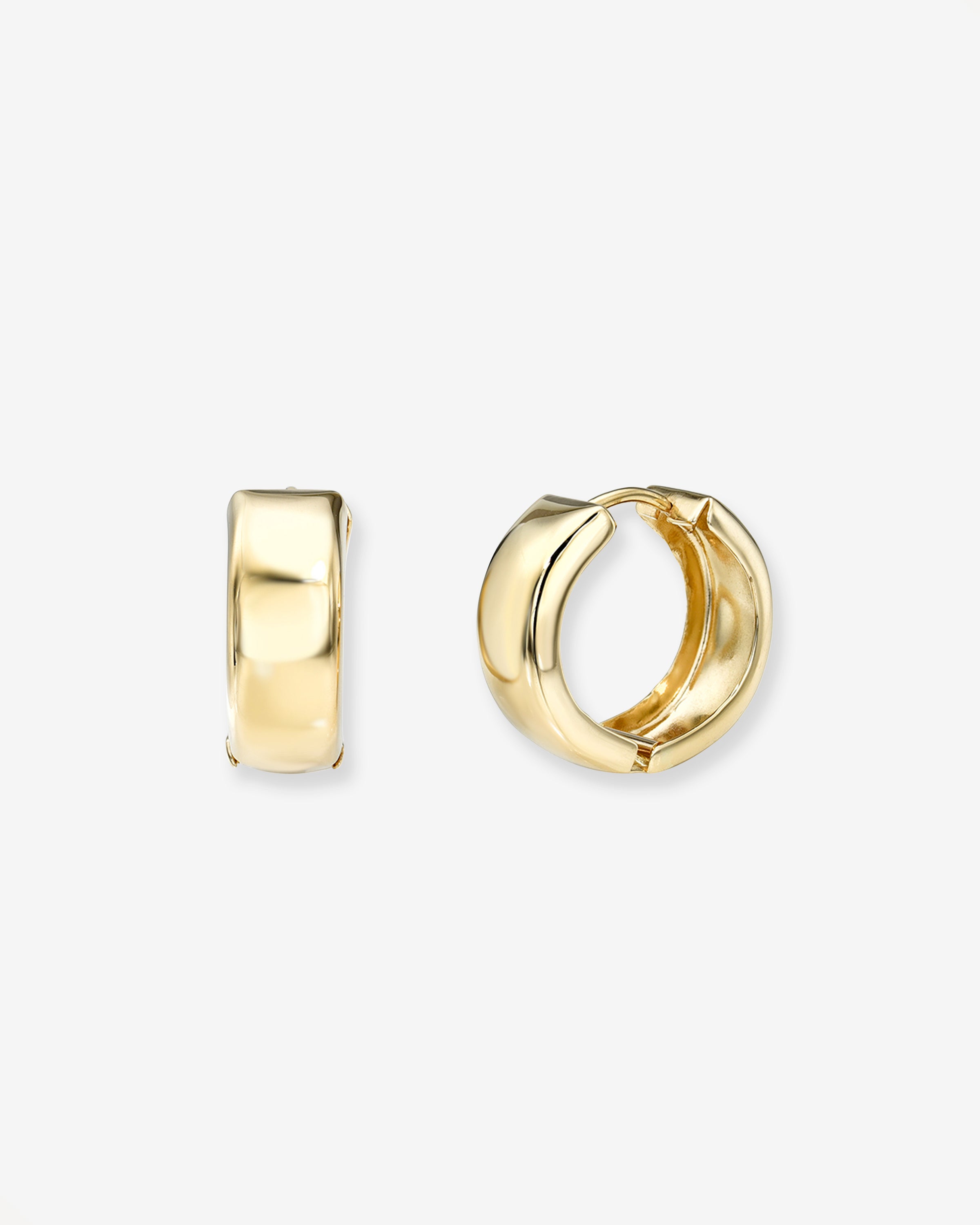 14k Gold Medium Bubbled Flat Hoop Earrings Hoops & Huggies Zoe Lev Jewelry