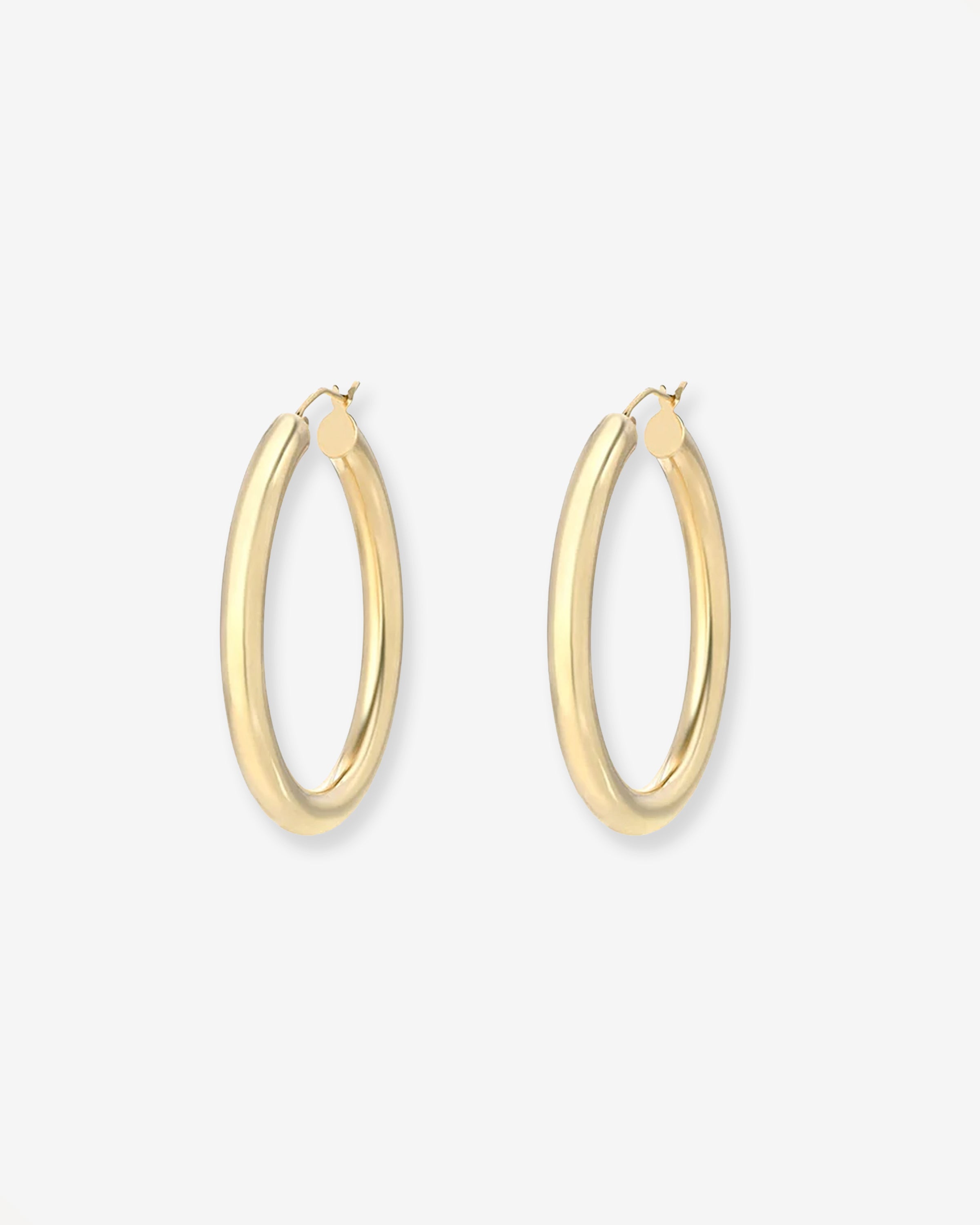 送料無料 14K Gold Earring 14k Gold Medium Thick Hoop Earrings