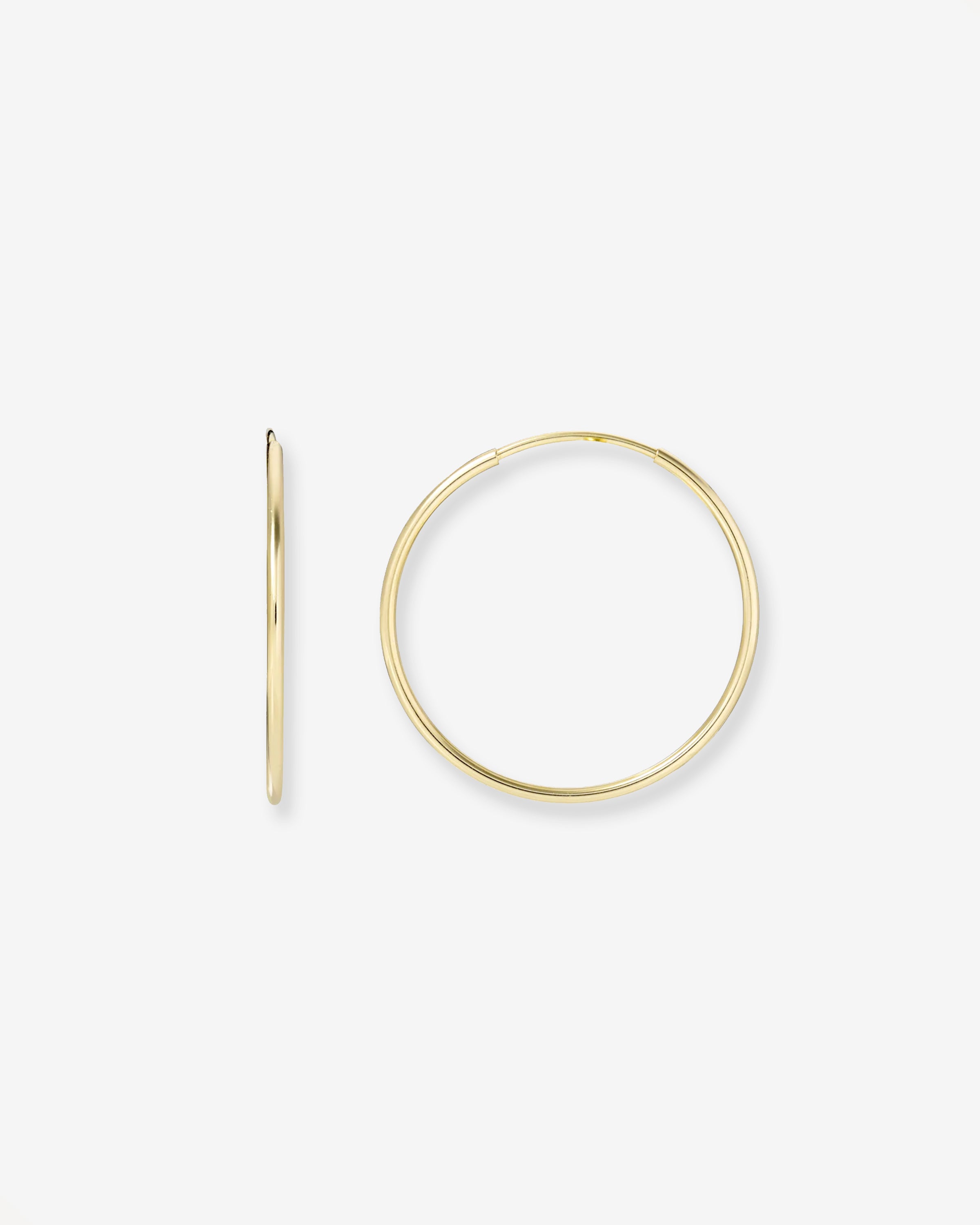 14k Gold Medium Thread Hoop Earrings