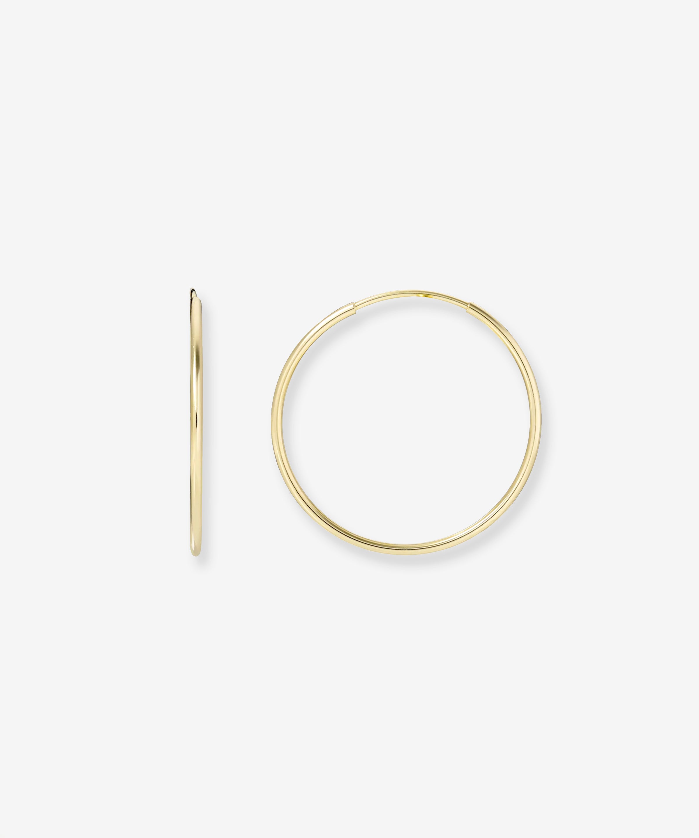 14k Gold Medium Thread Hoop Earrings Hoops & Huggies Zoe Lev Jewelry