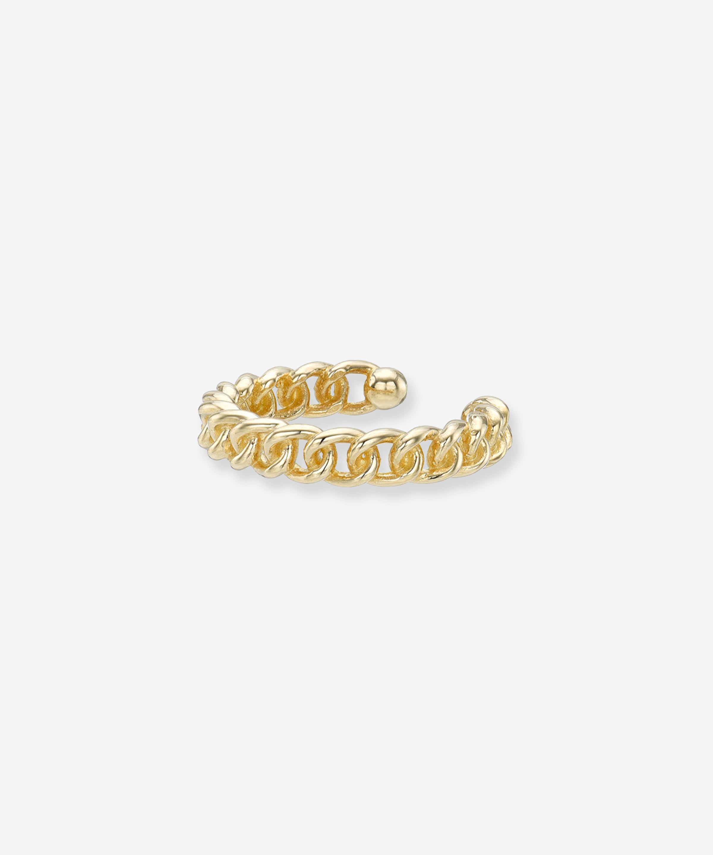 14k Gold Mini Cuban Link Ear Cuff Zoe Lev Jewelry