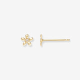 14k Gold Mini Diamond Flower Stud Earrings Zoe Lev Jewelry