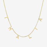 14k Gold Mini Spaced Initial Necklace Personalized Zoe Lev Jewelry
