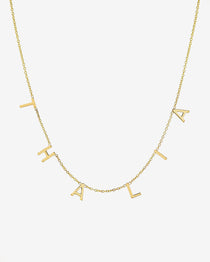 14k Gold Mini Spaced Initial Necklace Personalized Zoe Lev Jewelry