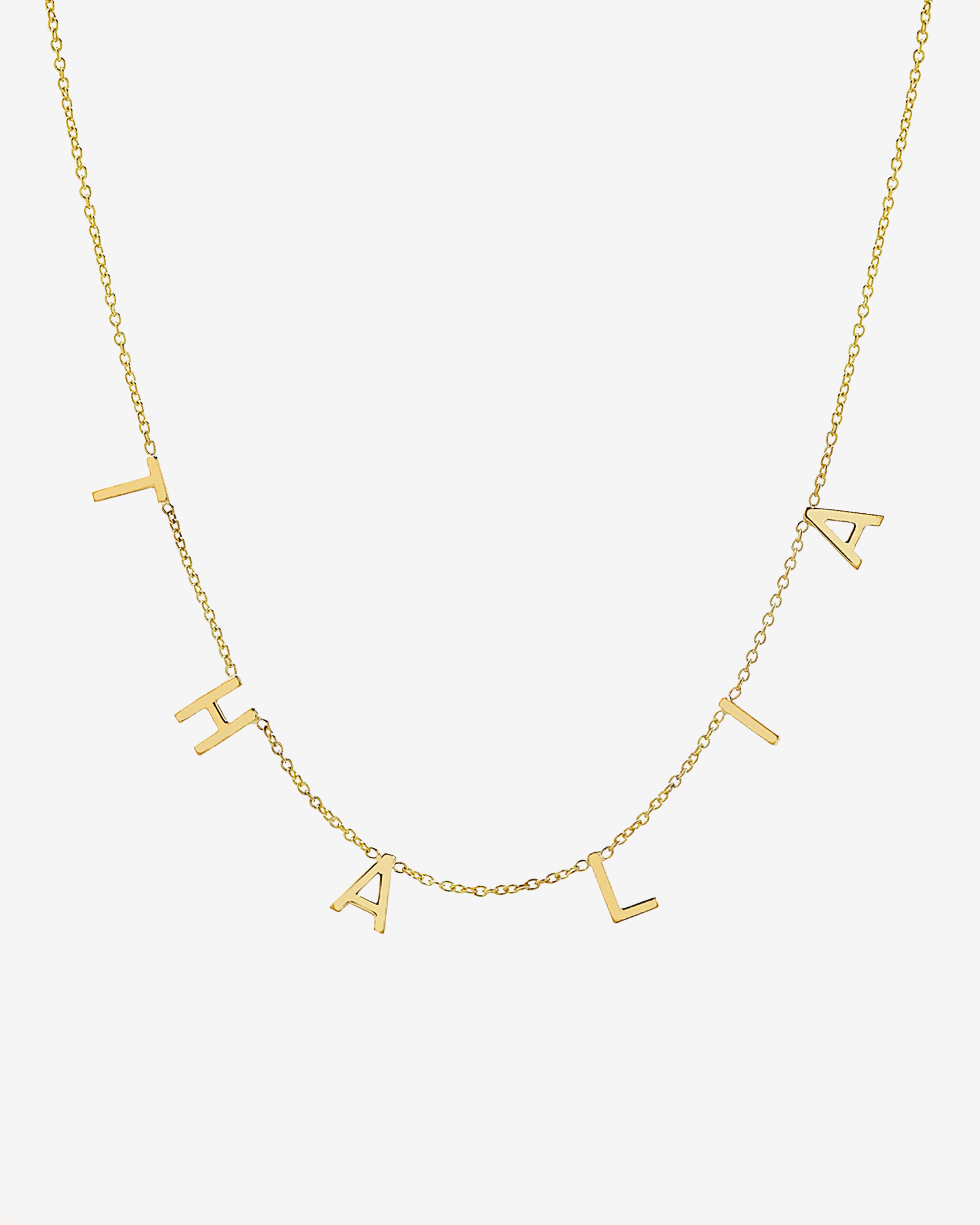 14k Gold Mini Spaced Initial Necklace Personalized Zoe Lev Jewelry