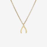 Kids 14k Gold Mini Wishbone Necklace