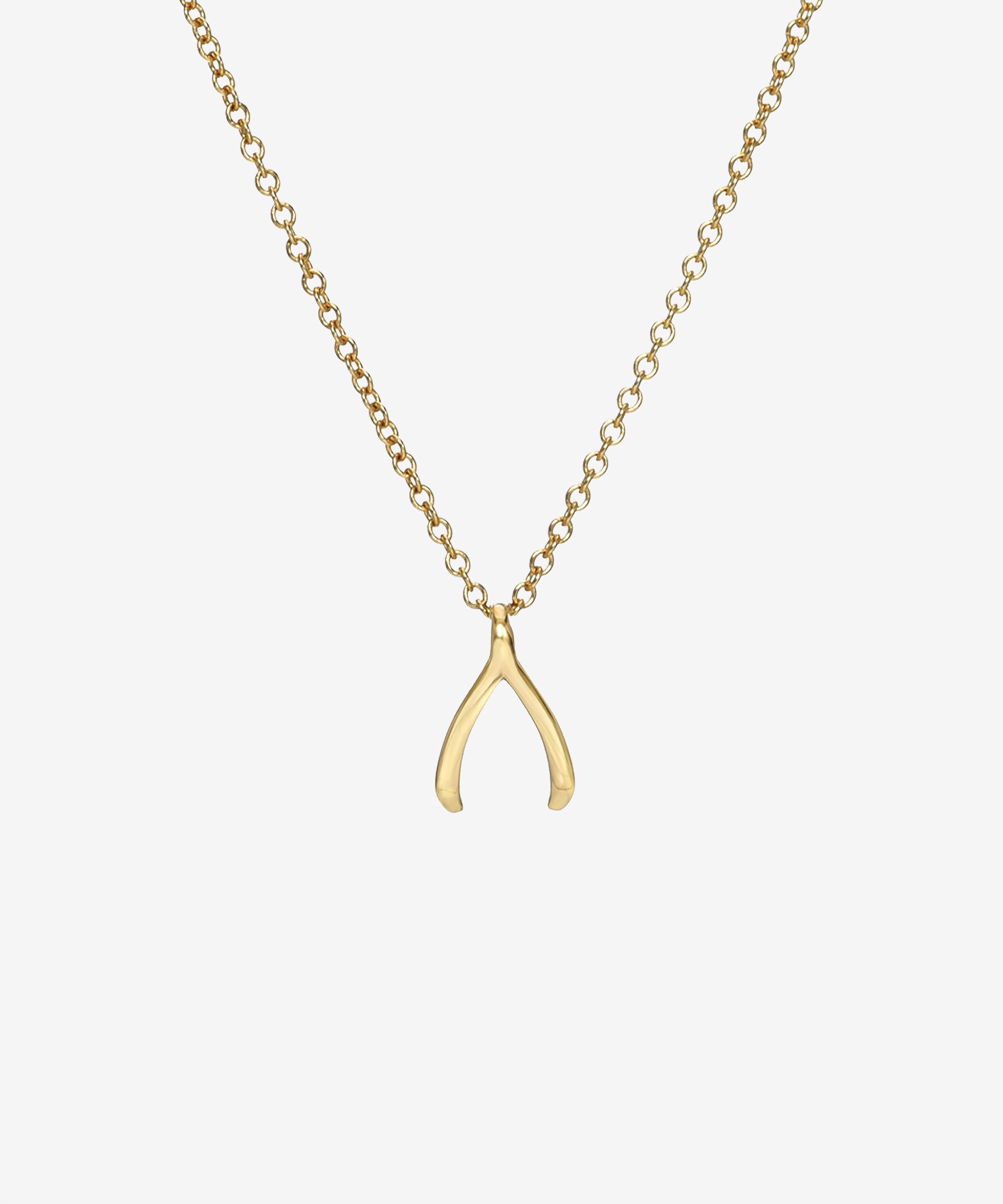 Kids 14k Gold Mini Wishbone Necklace Kids Zoe Lev Jewelry