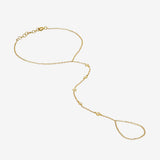 14k Gold Multiple Bezel Diamond Hand Chain Hand Chain Zoe Lev Jewelry