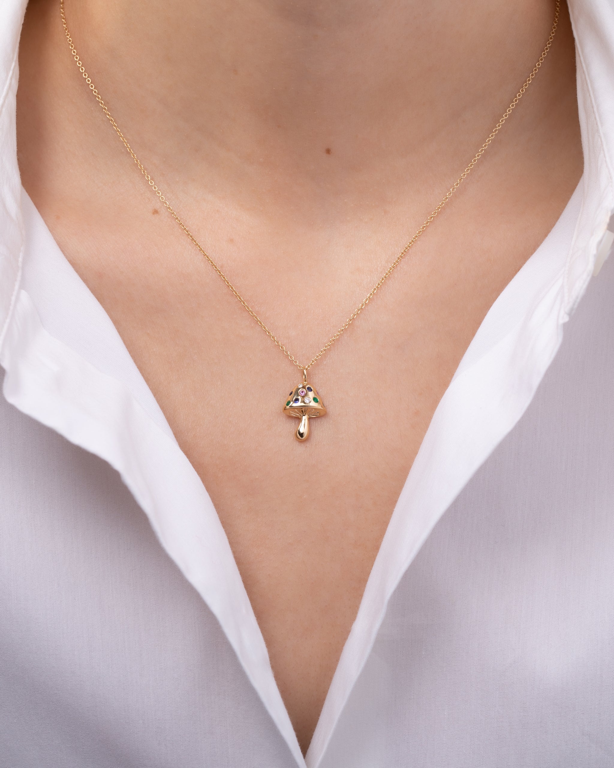 Adina Reyter 14K Yellow Gold Enchanted Diamond Mushroom Pendant Necklace,  15-16