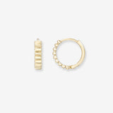 14k Gold Notched Huggies Hoops & Huggies Zoe Lev Jewelry