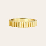 14k Gold Notched Ring Zoe Lev Jewelry