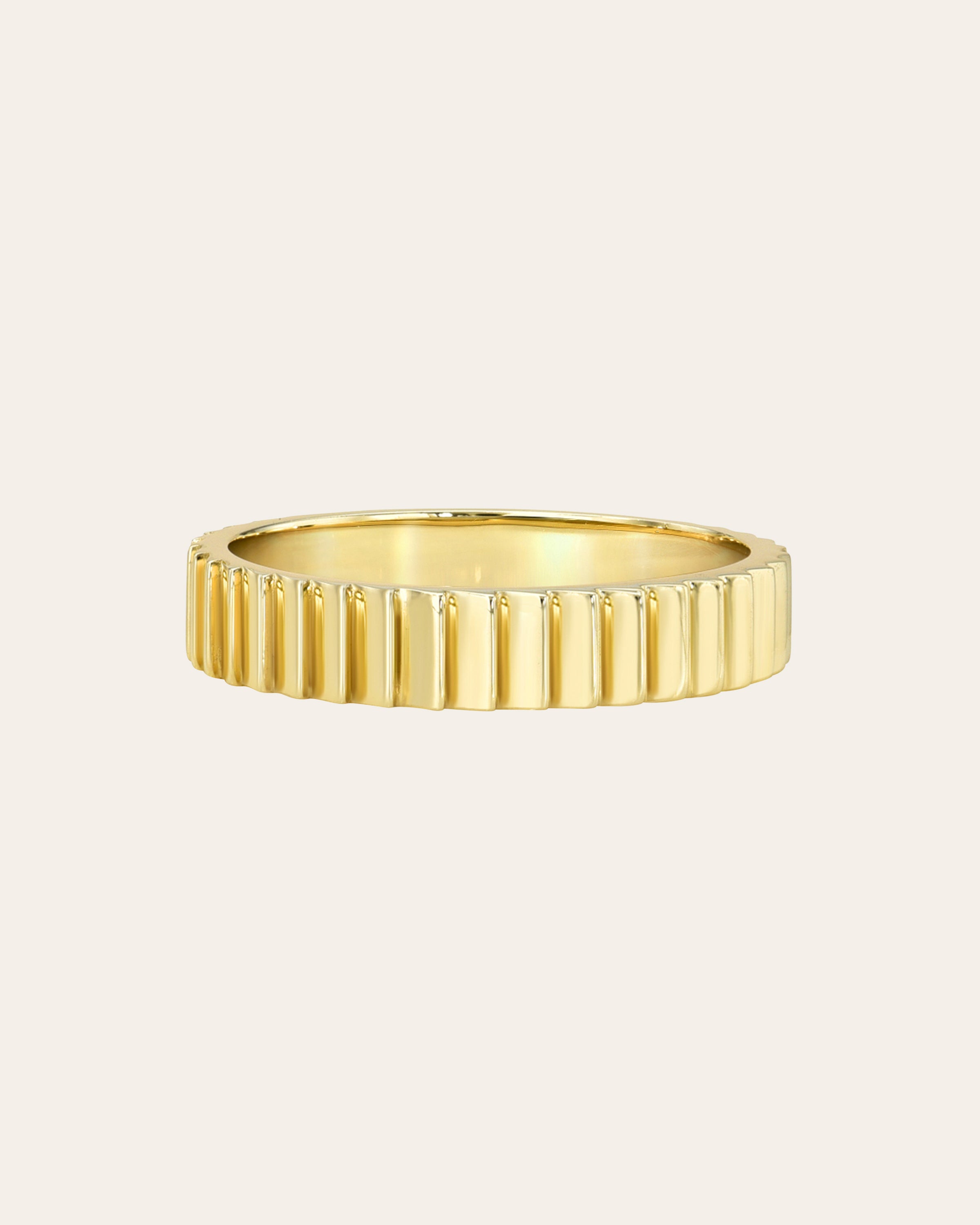 14k Gold Notched Ring Zoe Lev Jewelry