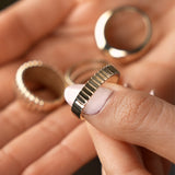 14k Gold Notched Ring Zoe Lev Jewelry