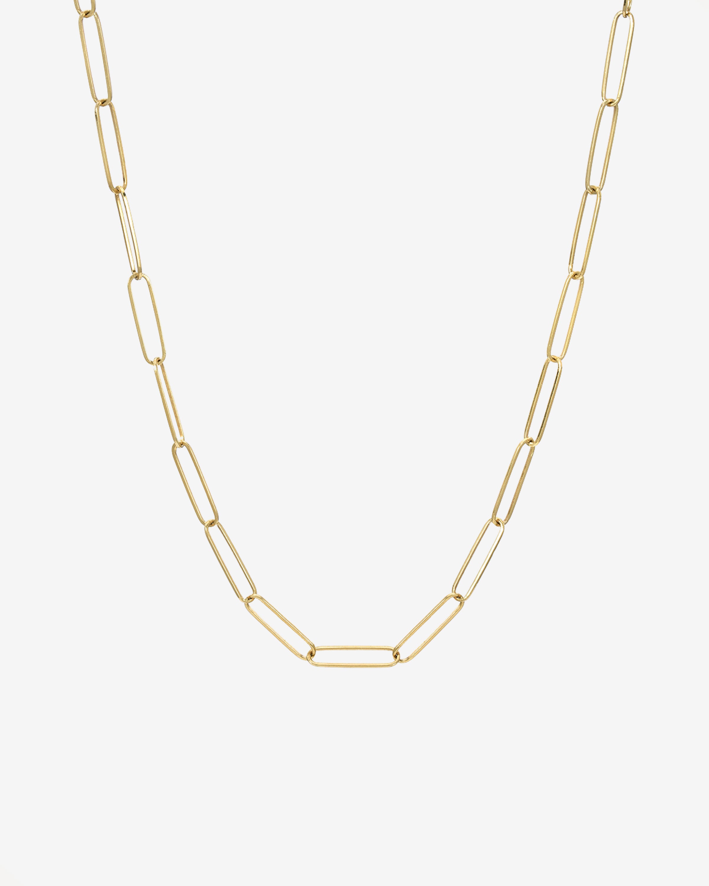 14k Gold Paper Clip Chain Necklace Chains Zoe Lev Jewelry