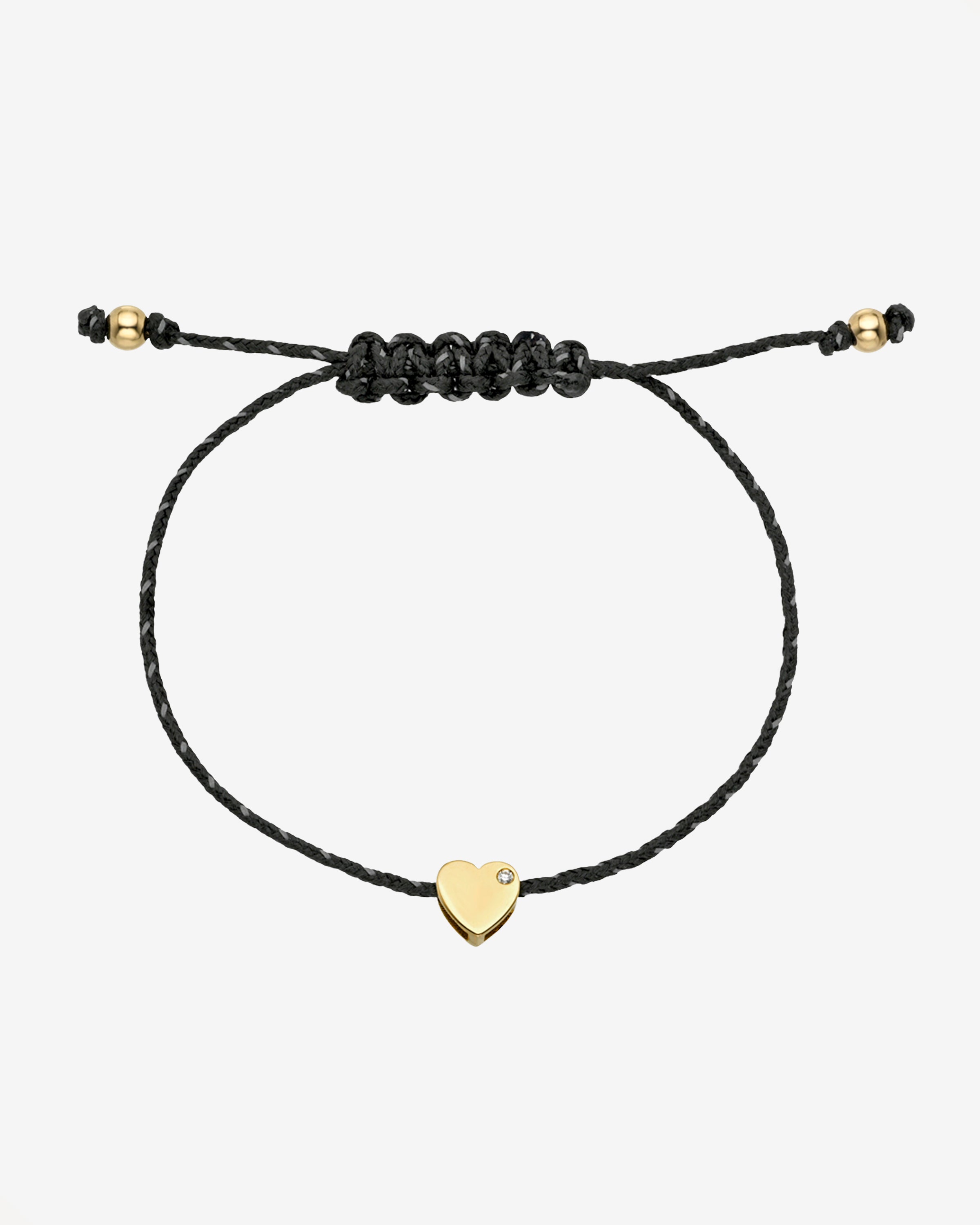 14k Gold Paracord Heart Fortune Anklet Fortune Zoe Lev Jewelry