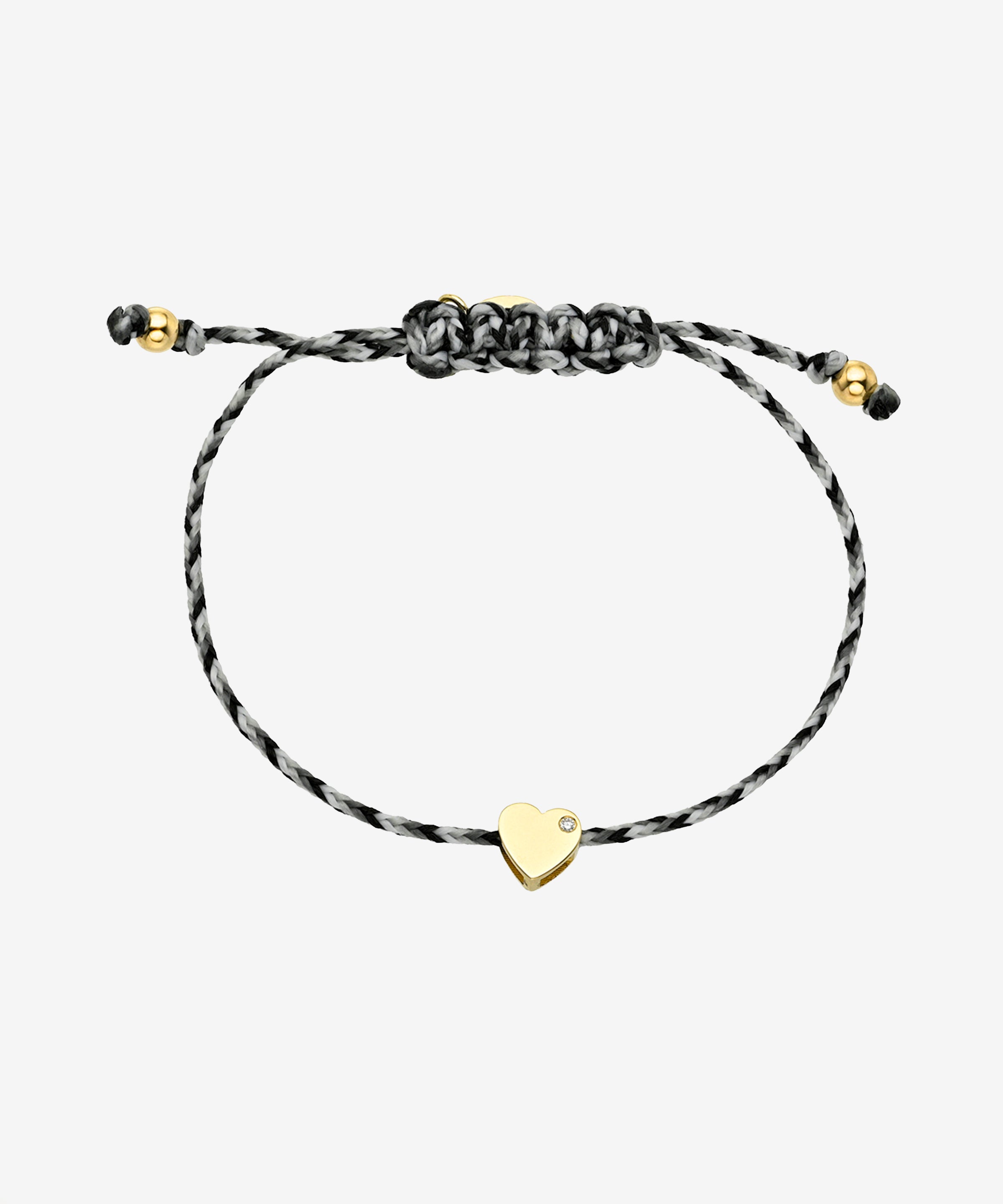 14k Gold Paracord Heart Fortune Anklet Fortune Zoe Lev Jewelry