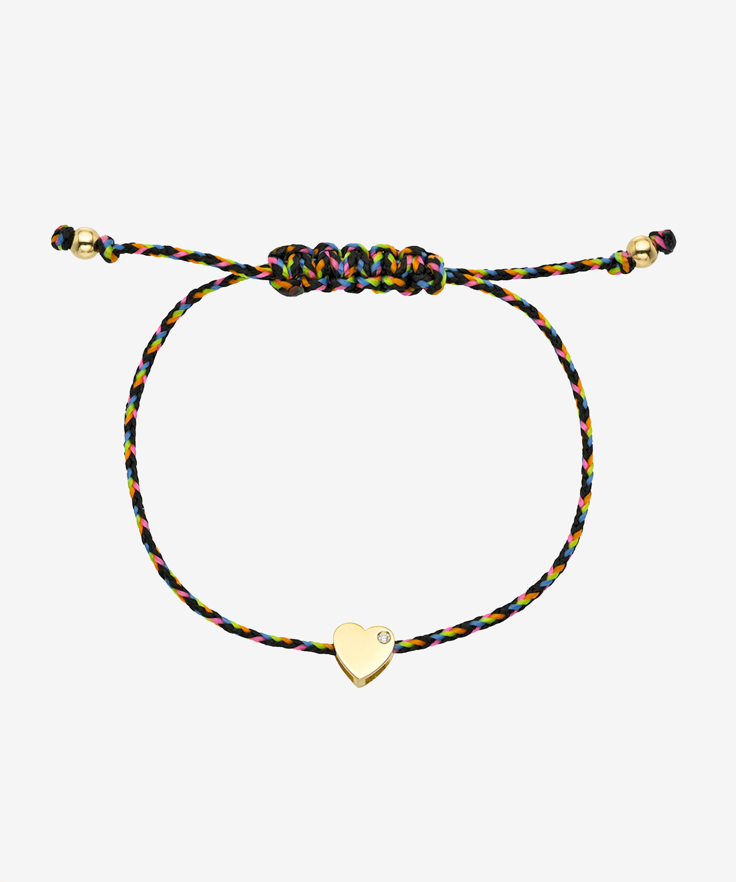 14k Gold Paracord Heart Fortune Anklet Fortune Zoe Lev Jewelry