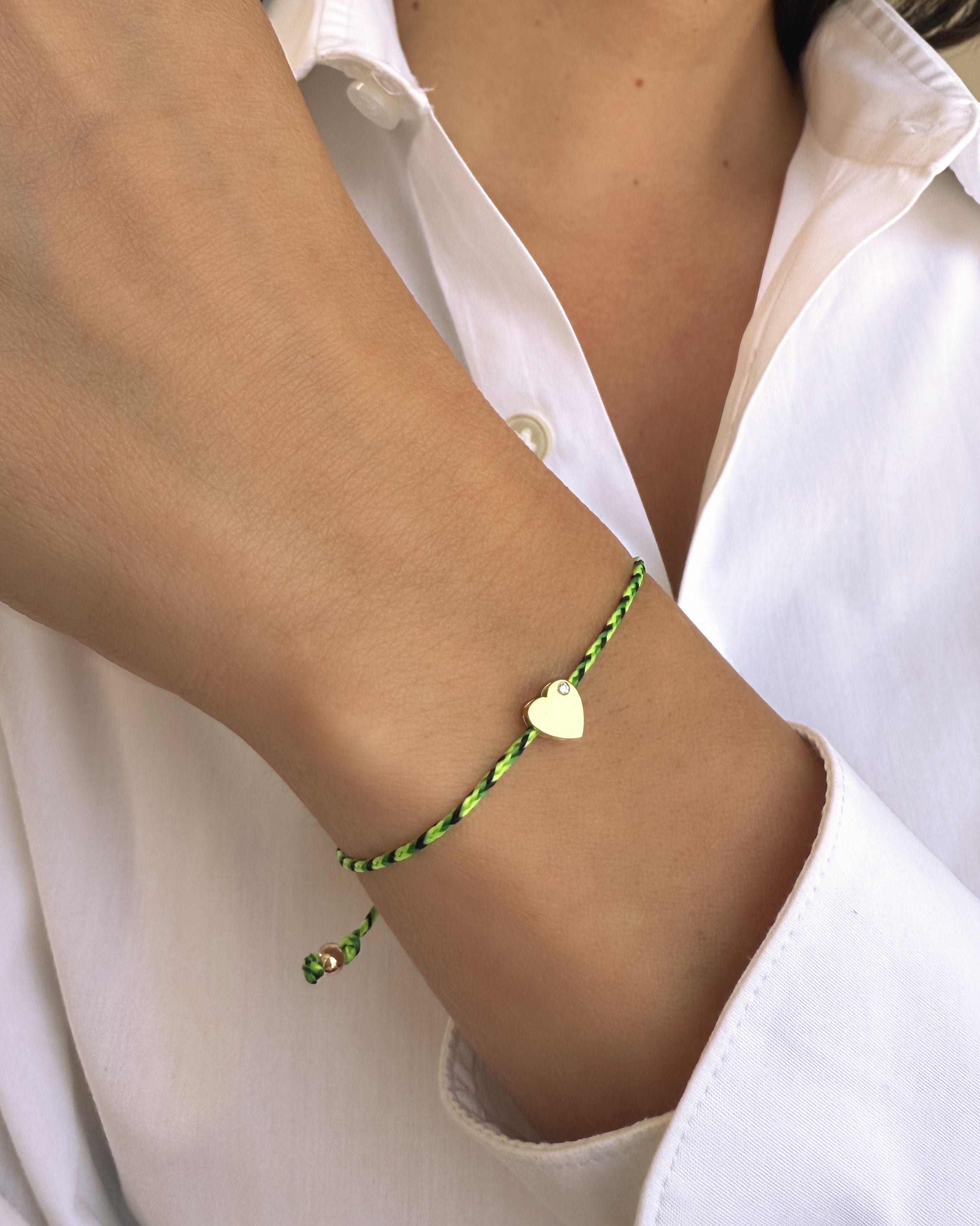 14k Gold Paracord Heart Fortune Bracelet Fortune Zoe Lev Jewelry