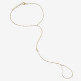 14K Gold Pear Shape Diamond Hand Chain Zoe Lev Jewelry