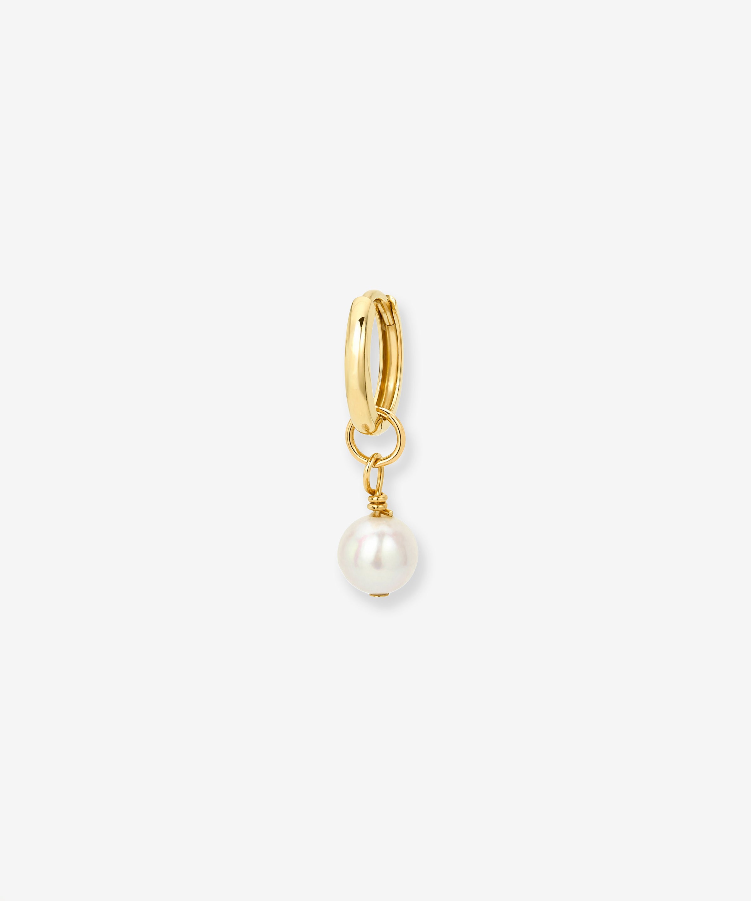 14k Gold Pearl Huggie Charm Hoops & Huggies Zoe Lev Jewelry