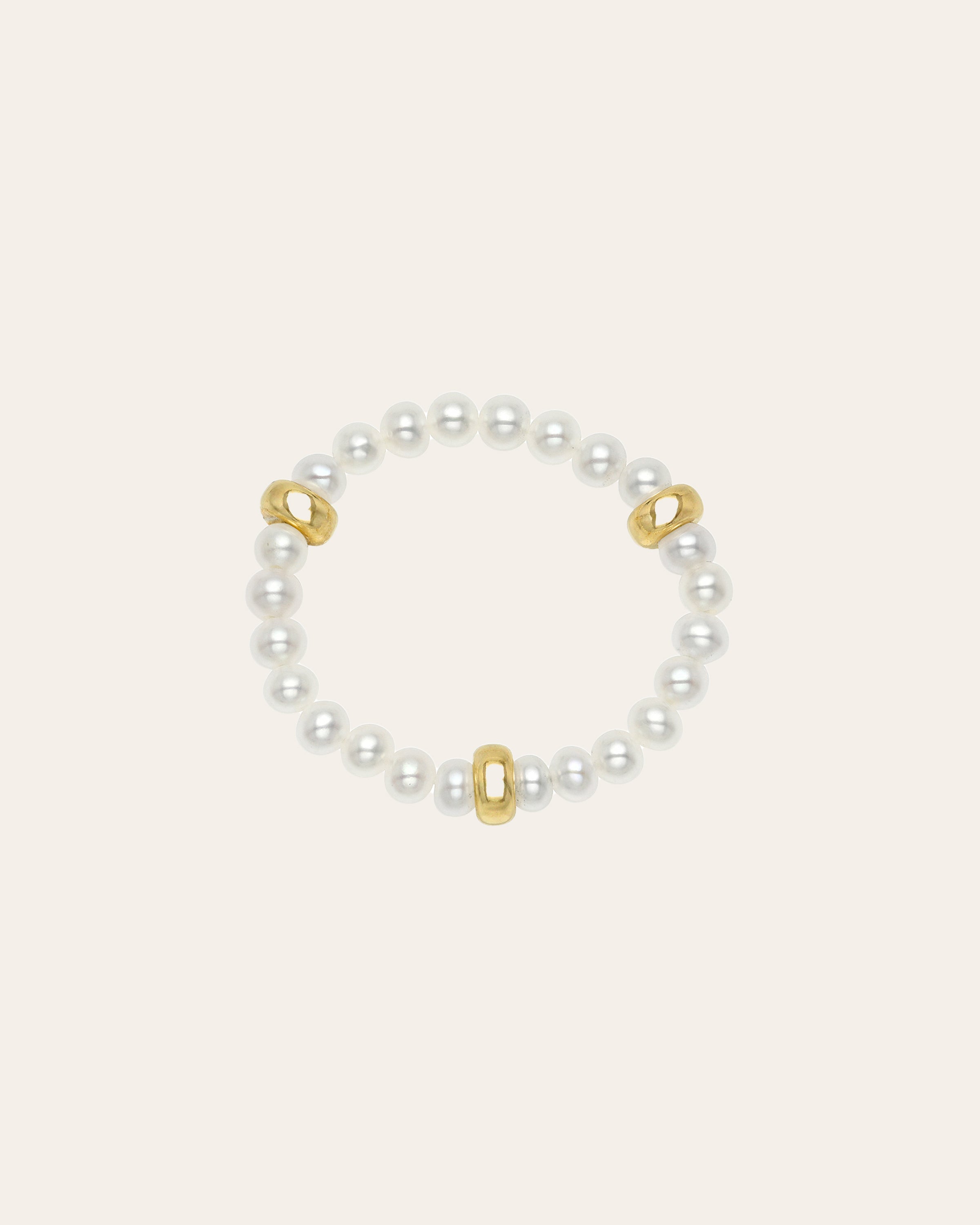 14K Gold Pearl Segment Ring Zoe Lev Jewelry