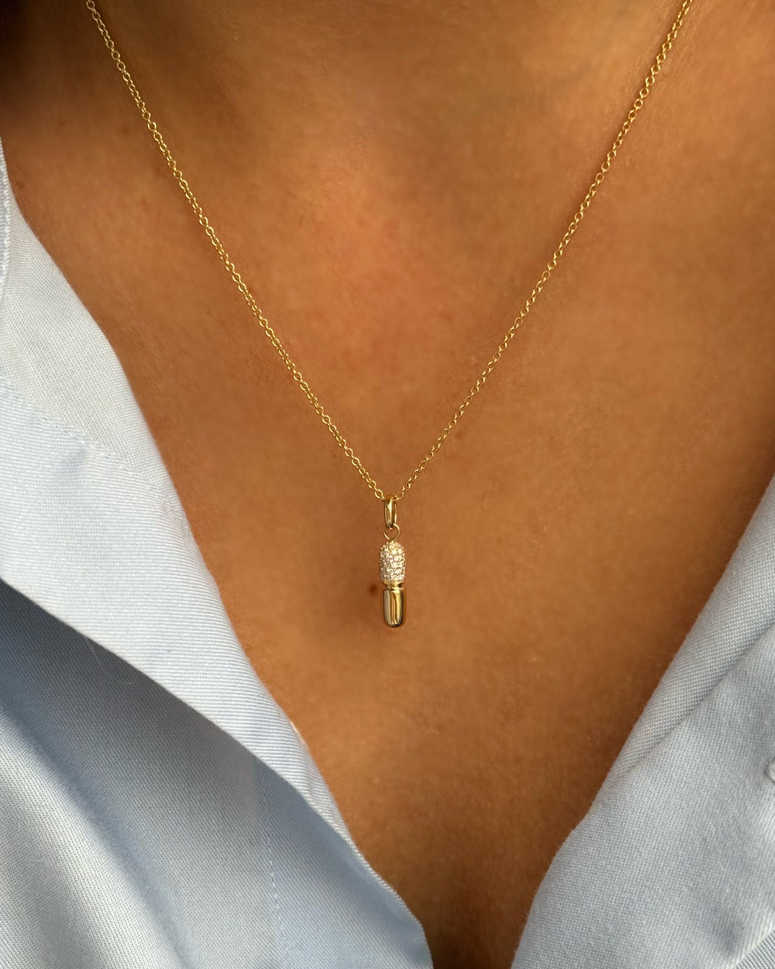 14k Diamond Pill Pendant Zoe Lev Jewelry
