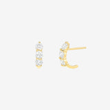 14k Gold Round Lab Diamond Shared Prong Stud Studs Zoe Lev Jewelry