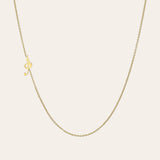 14k Gold Script Initial Asymmetrical Necklace Personalized Zoe Lev Jewelry
