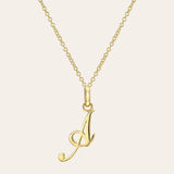 14K Gold Script Initial Necklace Personalized Zoe Lev Jewelry