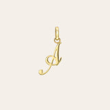 14K Gold Script Initial Pendant Personalized Zoe Lev Jewelry