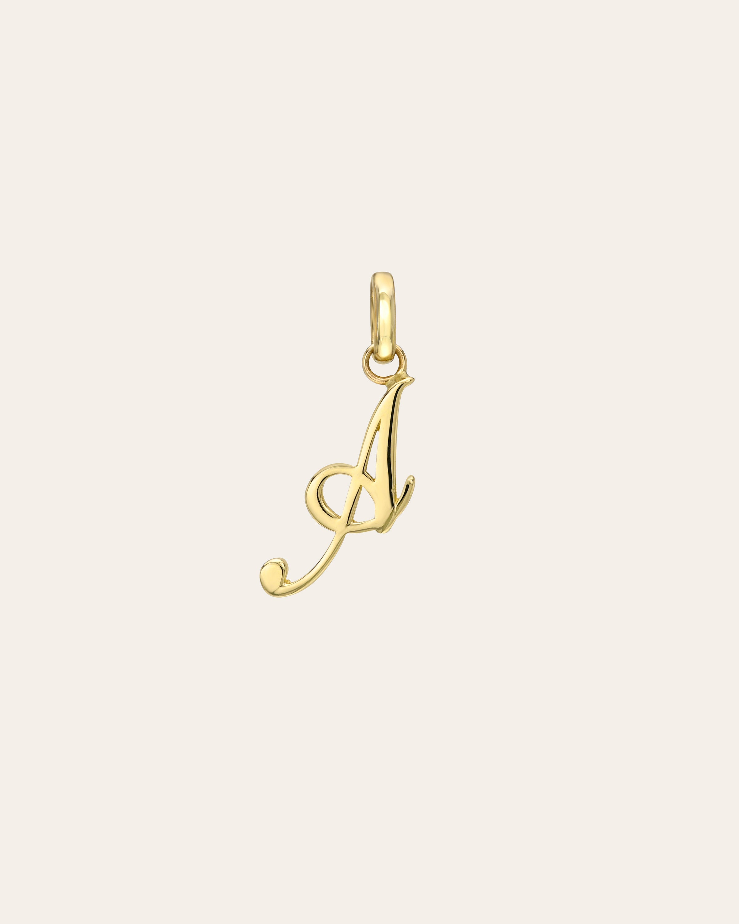14K Gold Script Initial Pendant Personalized Zoe Lev Jewelry
