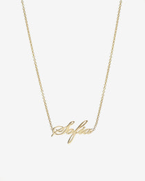 14k Gold Script Name Necklace Personalized Zoe Lev Jewelry