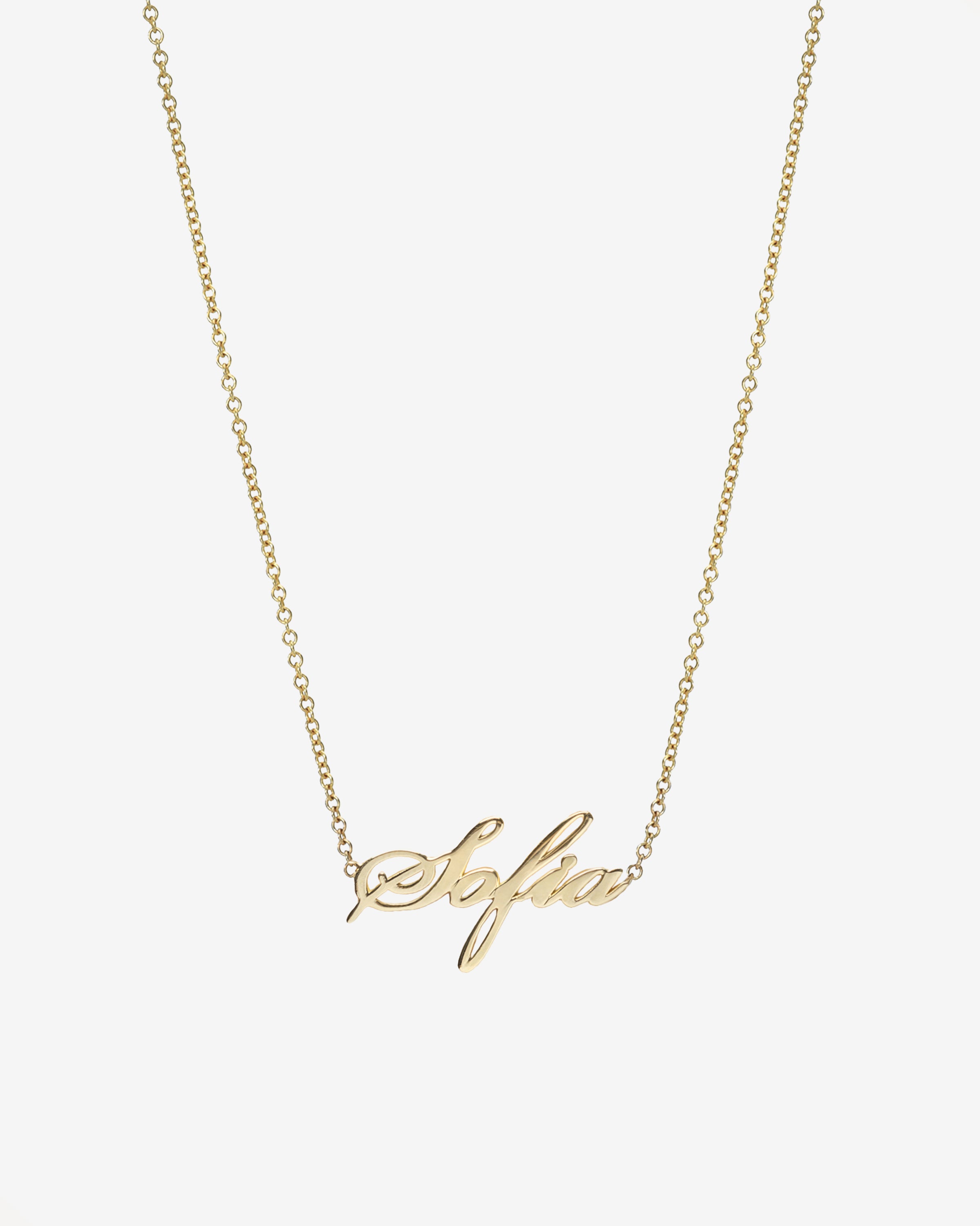 14k Gold Script Name Necklace Personalized Zoe Lev Jewelry