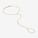 14k Gold Single Bezel Diamond Hand Chain Zoe Lev Jewelry