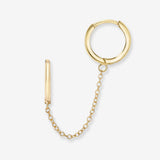 14K Gold Small Chain Huggie Earrings Hoops & Huggies Zoe Lev Jewelry