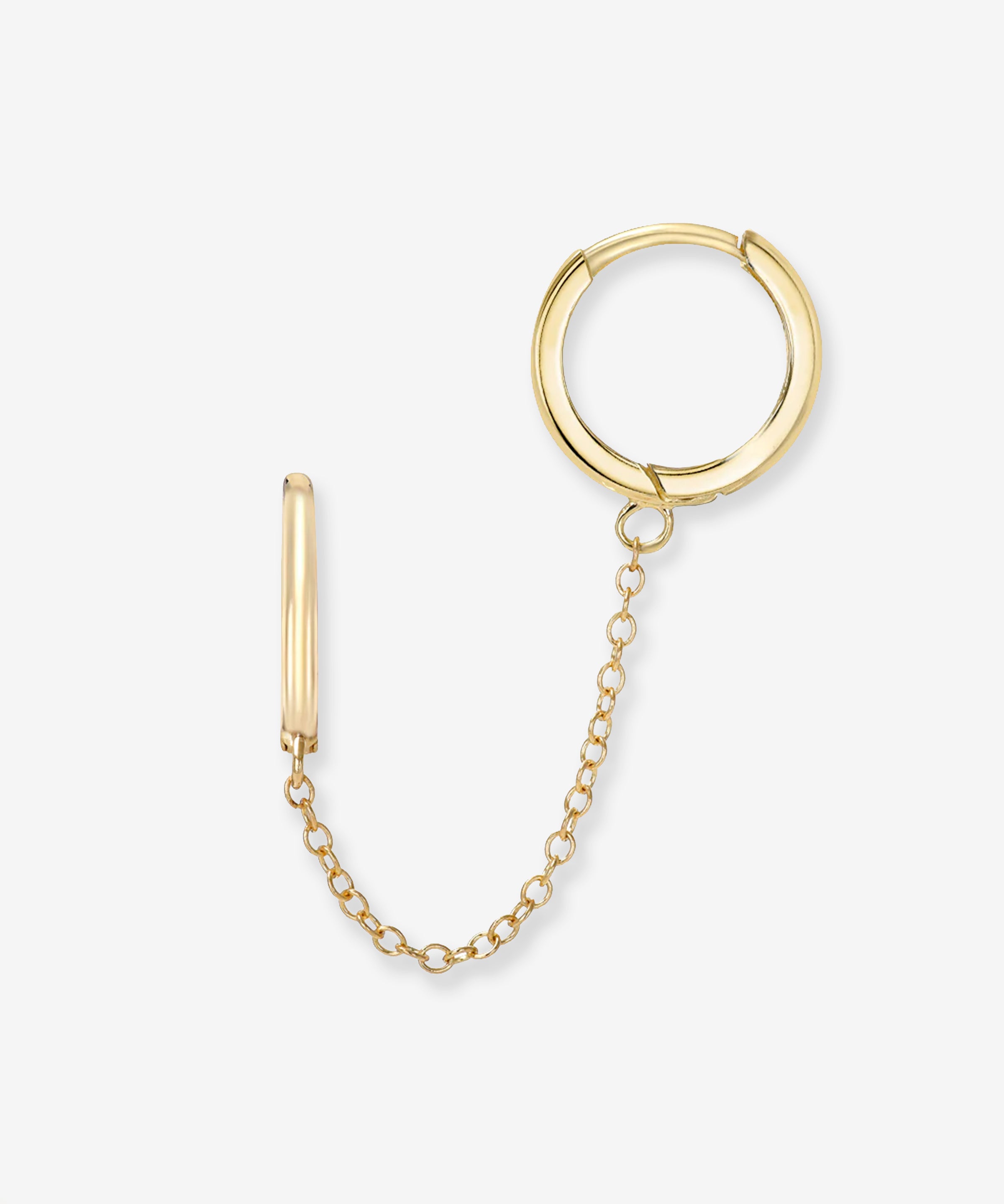 14K Gold Small Chain Huggie Earrings Hoops & Huggies Zoe Lev Jewelry
