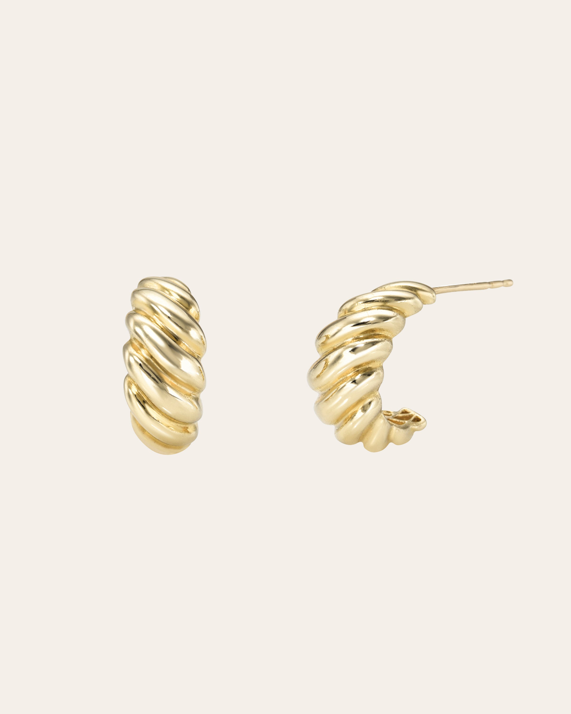 14K Gold Small Croissant Stud Earrings Studs Zoe Lev Jewelry