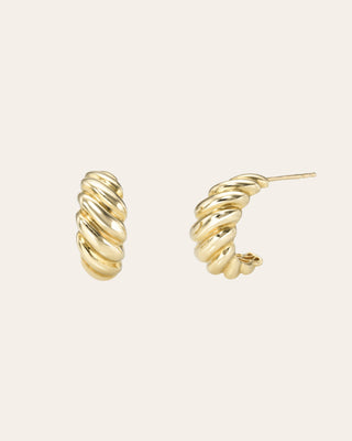 14K Gold Small Croissant Stud Earrings