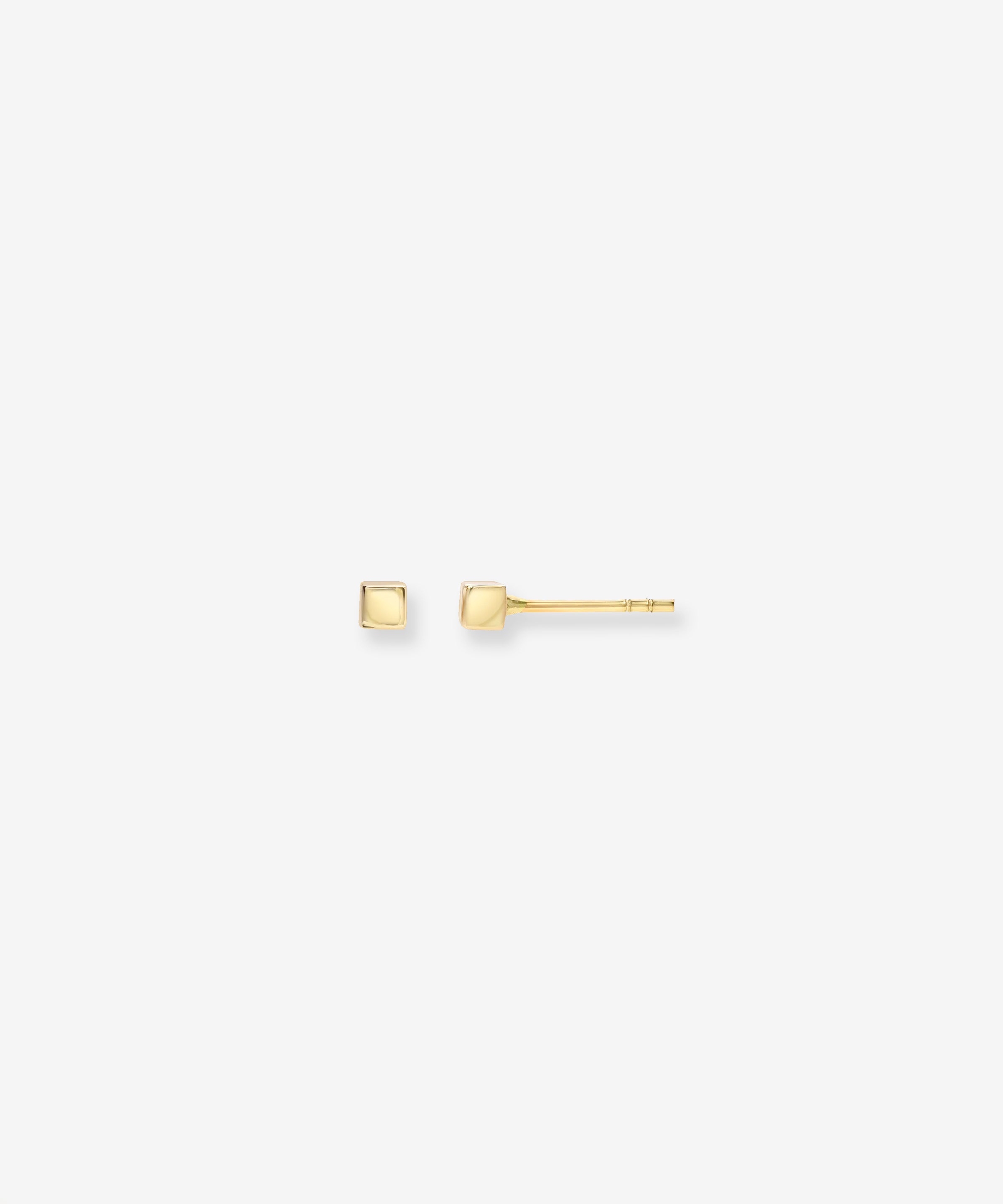 14k Gold Small Cube Stud Earrings Zoe Lev Jewelry