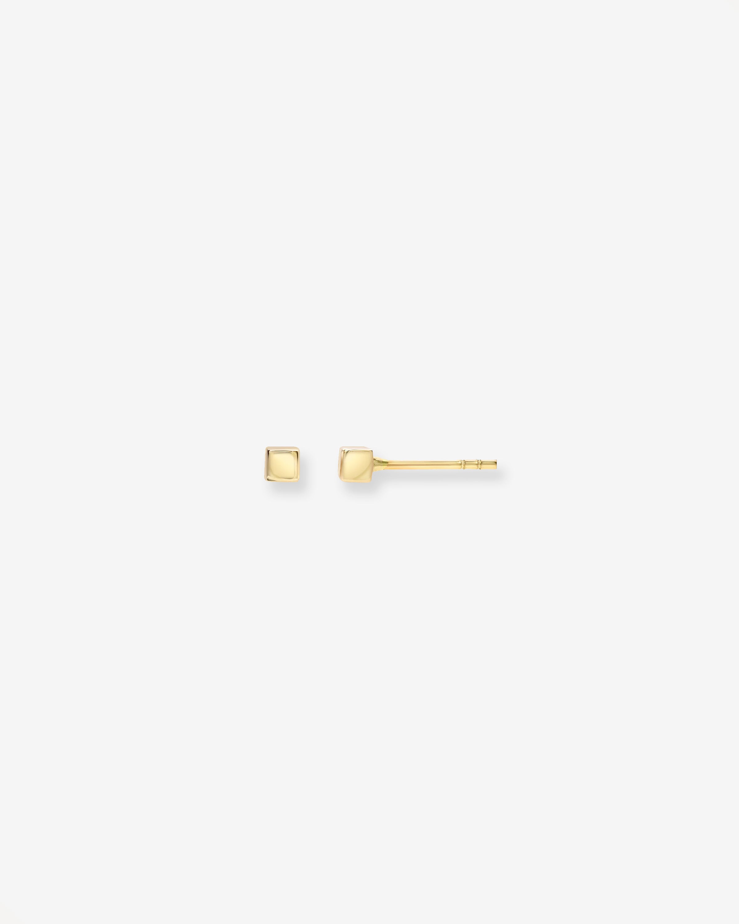 14k Gold Small Cube Stud Earrings Zoe Lev Jewelry