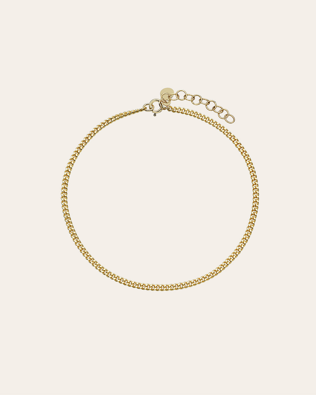 14k Gold Small Curb Link Chain Bracelet