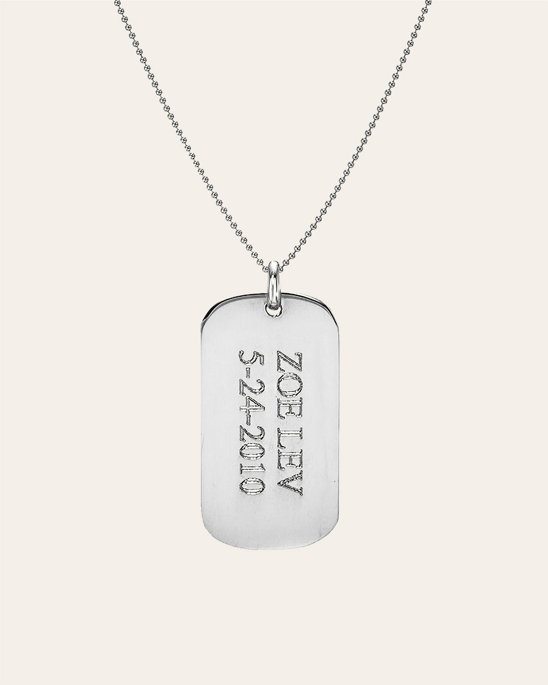 Men's Sterling Silver Dog Tag Necklace with LGBT Gay Pride Symbol