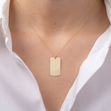 14k Gold Small Dog Tag Necklace Personalized Zoe Lev Jewelry
