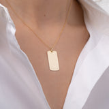 14k Gold Small Dog Tag Necklace Personalized Zoe Lev Jewelry