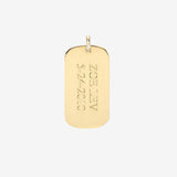 14k Gold Small Engraved Dog Tag Pendant Personalized Zoe Lev Jewelry