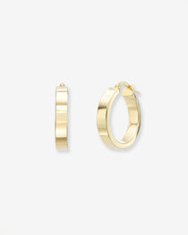 14k Gold Small Flat Hoop Earrings Hoops & Huggies Zoe Lev Jewelry
