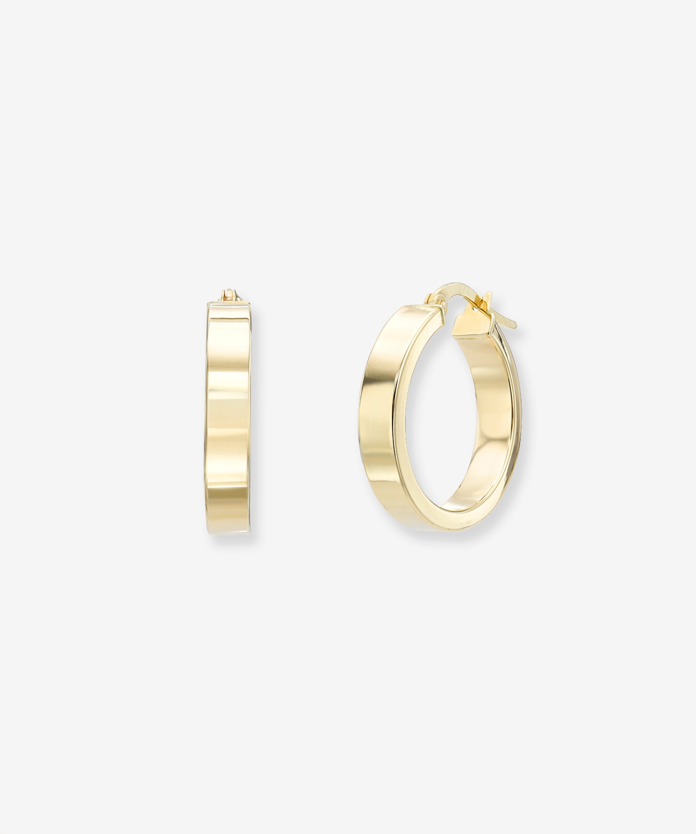 14k Gold Small Flat Hoop Earrings Hoops & Huggies Zoe Lev Jewelry