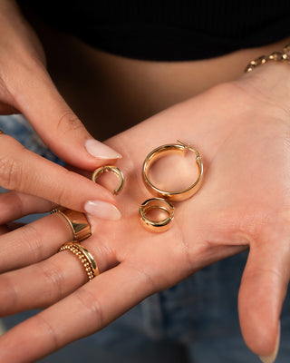 14k Gold Small Bubbled Flat Hoop Earrings