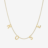 14k Gold Spaced Initial Necklace Personalized Zoe Lev Jewelry